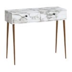 Κονσόλα Alis Megapap χρώμα λευκό εφέ μαρμάρου 110x29x88εκ. - Image 3
