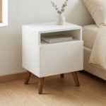 Βρες το Κομοδίνο Sole Megapap χρώμα λευκό 40x30x47