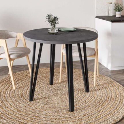 Βρες το Τραπέζι Xana Megapap χρώμα γκρι ρετρό Ø90x77