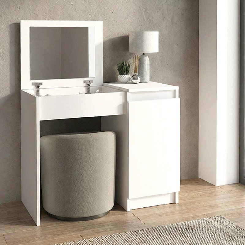 Τουαλέτα με καθρέπτη Huma Megapap χρώμα λευκό 90x45x118 Βρες το Τουαλέτα με καθρέπτη Huma Megapap χρώμα λευκό 90x45x118