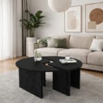 Βρες το Τραπεζάκι σαλονιού σετ 2 τμχ Dorena Megapap χρώμα sencron black Ø90x41