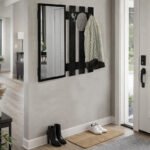 Κρεμάστρα τοίχου με καθρέπτη Folin Megapap χρώμα sencron black 90x4x90εκ. - Image 3