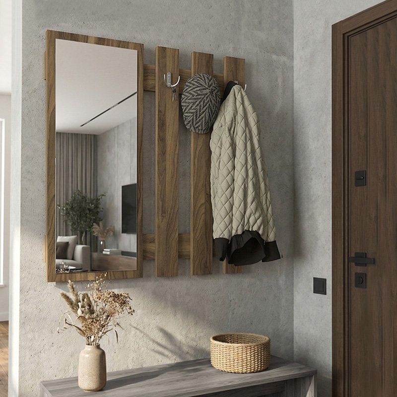 Κρεμάστρα τοίχου με καθρέπτη Folin Megapap χρώμα καρυδί 90x4x90εκ. Βρες το Κρεμάστρα τοίχου με καθρέπτη Folin Megapap χρώμα καρυδί 90x4x90εκ. σε μοναδική τιμή στο clickforshop.gr