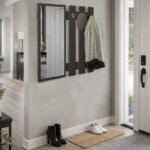 Κρεμάστρα τοίχου με καθρέπτη Folin Megapap χρώμα ανθρακί 90x4x90εκ. - Image 3