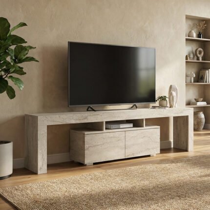 Βρες το Έπιπλο τηλεόρασης Woodra Megapap χρώμα travertine 180x31