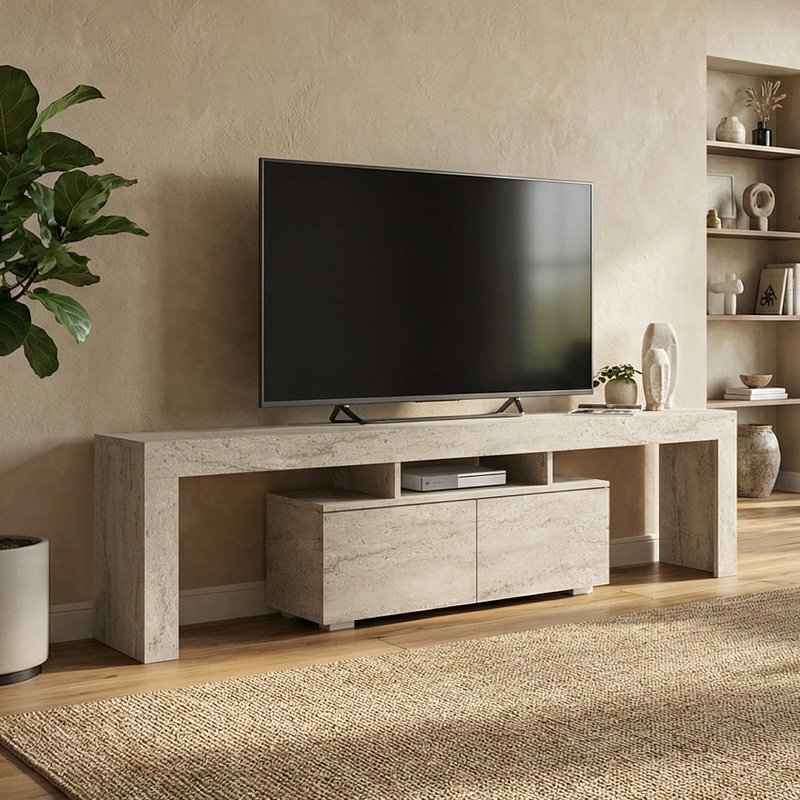 Έπιπλο τηλεόρασης Woodra Megapap χρώμα travertine 180x31 Βρες το Έπιπλο τηλεόρασης Woodra Megapap χρώμα travertine 180x31