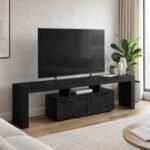 Βρες το Έπιπλο τηλεόρασης Woodra Megapap χρώμα sencron black 180x31