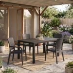 Τραπέζι πολυπροπυλενίου Kalan Megapap χρώμα καφέ 150x90x75εκ. - Image 2