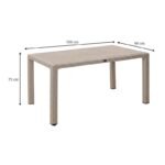 Τραπέζι πολυπροπυλενίου Kalan Megapap χρώμα cappuccino 150x90x75εκ. - Image 3