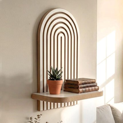 Βρες το Ραφιέρα τοίχου Artwill Megapap Mdf χρώμα λευκό - oak 26x13x35εκ. σε μοναδική τιμή στο clickforshop.gr