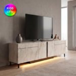 Βρες το Έπιπλο τηλεόρασης Arlen Megapap με Led Rgb χρώμα travertine 180x32x50εκ. σε μοναδική τιμή στο clickforshop.gr