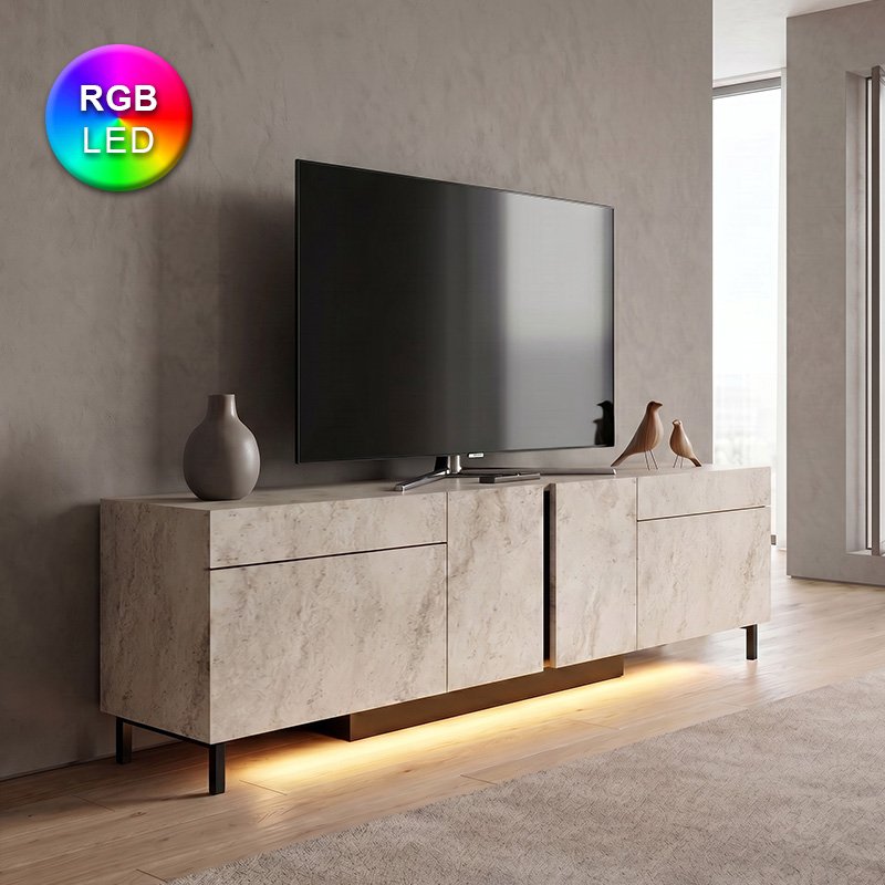 Έπιπλο τηλεόρασης Arlen Megapap με Led Rgb χρώμα travertine 180x32x50εκ. Βρες το Έπιπλο τηλεόρασης Arlen Megapap με Led Rgb χρώμα travertine 180x32x50εκ. σε μοναδική τιμή στο clickforshop.gr