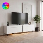 Βρες το Έπιπλο τηλεόρασης Arlen Megapap με Led Rgb χρώμα λευκό 180x32x50εκ. σε μοναδική τιμή στο clickforshop.gr