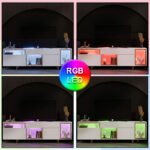 Έπιπλο τηλεόρασης Norm Megapap με Led Rgb χρώμα λευκό - χρυσό 180x32x55εκ. - Image 2