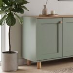 Μπουφές Bohemian Megapap χρώμα πράσινο - φυσικό οξιάς 180x40x75εκ. - Image 2