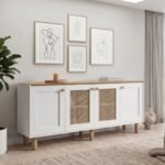 Βρες το Μπουφές Bohemian Megapap χρώμα λευκό - φυσικό οξιάς 180x40x75εκ. σε μοναδική τιμή στο clickforshop.gr