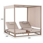 ΔΙΠΛΗ ΞΑΠΛΩΣΤΡΑ ΑΛΟΥΜΙΝΙΟΥ ΠΑΡΑΛΙΑΣ ΜΕ ΣΚΙΑΣΤΡΟ GALLANT HM6097.04 ΚΑΠΟΥΤΣΙΝΟ 2x2x2μ - Image 2