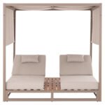 ΔΙΠΛΗ ΞΑΠΛΩΣΤΡΑ ΑΛΟΥΜΙΝΙΟΥ ΠΑΡΑΛΙΑΣ ΜΕ ΣΚΙΑΣΤΡΟ GALLANT HM6097.04 ΚΑΠΟΥΤΣΙΝΟ 2x2x2μ - Image 3