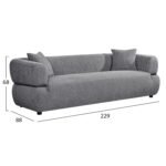 ΚΑΝΑΠΕΣ 3-ΘΕΣΙΟΣ ARCTIS HM3327.01 ΓΚΡΙ ΥΦΑΣΜΑ 229x88x68Υεκ. - Image 2