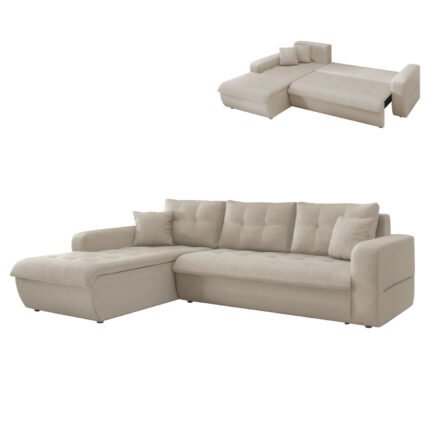 Αγόρασε ΚΑΝΑΠΕΣ ΚΡΕΒΑΤΙ ΑΡΙΣΤΕΡΗ ΓΩΝΙΑ KANSO HM3338.03L ΜΠΕΖ ΥΦΑΣΜΑ 244x188x80Υεκ σε μοναδική τιμή στο clickforshop.gr