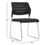 ΚΑΡΕΚΛΑ ΕΠΙΣΚΕΠΤΗ TRABBEL HM1211.01 MESH ΥΦΑΣΜΑ ΜΑΥΡΟ-ΜΕΤΑΛΛΙΚΑ ΠΟΔΙΑ 49x59x82Υεκ - Image 2