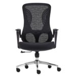 ΚΑΡΕΚΛΑ ΓΡΑΦΕΙΟΥ DECIFER HM1212.01 ΜΑΥΡO MESH-ΒΑΣΗ ΧΡΩΜΙΟΥ 61x60x110Υεκ. - Image 3