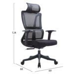 ΚΑΡΕΚΛΑ ΓΡΑΦΕΙΟΥ NOVUS HM1214.01 ΜΑΥΡO MESH--ΜΑΥΡΗ ΒΑΣΗ 72x67x125Υεκ - Image 2