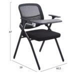 ΚΑΡΕΚΛΑ ΣΥΝΕΔΡΙΟΥ ΠΤΥΣΣΟΜΕΝΗ ΜΕ ΑΝΑΛΟΓΙΟ DENO HM1209.01 MESH ΥΦΑΣΜΑ ΜΑΥΡΟ 65x63x82Υεκ. - Image 2