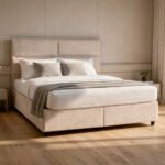 ΚΡΕΒΑΤΙ MILO ΔΙΠΛΟ ΜΕ ΑΠΟΘΗΚΕΥΤΙΚΟ ΧΩΡΟ HM622.32 ΜΠΕΖ ΥΦΑΣΜΑ-- ΓΙΑ ΣΤΡΩΜΑ 160x200εκ - Image 2