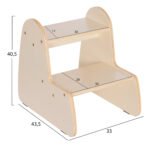 ΠΑΙΔΙΚΗ ΣΚΑΛΑ/ΣΚΑΜΠΟ RICKI HM18340.01 MDF & ΚΟΝΤΡΑΠΛΑΚΕ ΦΥΣΙΚΟ 33x43.5x40.5Υεκ - Image 2