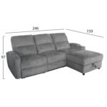 ΣΕΤ ΚΑΝΑΠΕΣ-ΠΟΛΥΘΡΟΝΑ RELAX SYNTHIA HM10736.03 ΓΚΡΙ ΥΦΑΣΜΑ-ΗΛ.ΑΝΑΚΛΙΣΗ [R] - Image 2