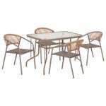 Αγόρασε ΣΕΤ ΤΡΑΠΕΖΑΡΙΑΣ 5ΤΜΧ ADAM HM10727.04 ΚΑΡΕΚΛΕΣ ΜΕΤΑΛΛΙΚΕΣ & ΤΡΑΠΕΖΙ 110x60εκ ΣΑΜΠΑΝΙ σε μοναδική τιμή στο clickforshop.gr