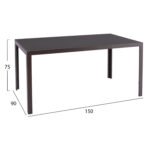 ΣΕΤ ΤΡΑΠΕΖΑΡΙΑΣ 5ΤΜΧ ENDIKA HM21011 ΚΑΡΕΚΛΕΣ ΜΕ ΜΑΞΙΛΑΡΙ & ΤΡΑΠΕΖΙ 150x90εκ ΚΑΦΕ - Image 2