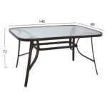 ΣΕΤ ΤΡΑΠΕΖΑΡΙΑΣ 5TMX ΤΡΑΠΕΖΙ 140Χ80Χ72Υεκ.ΚΑΙ 4 ΠΟΛΥΘΡΟΝΕΣ ΜΕΤΑΛΛΟ ΚΑΦΕ HM10562.02 - Image 2