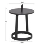 ΤΡΑΠΕΖΙ ΒΟΗΘΗΤΙΚΟ ΕΞ.ΧΩΡΟΥ MINO HM6432.01 ΑΛΟΥΜΙΝΙΟ & ΣΧΟΙΝΙ ΓΚΡΙ Φ47x53Υεκ - Image 2