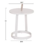 ΤΡΑΠΕΖΙ ΒΟΗΘΗΤΙΚΟ ΕΞ.ΧΩΡΟΥ MINO HM6432.02 ΑΛΟΥΜΙΝΙΟ ΛΕΥΚΟ & ΣΧΟΙΝΙ ΜΠΕΖ Φ47x53Υεκ - Image 2