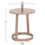 ΤΡΑΠΕΖΙ ΒΟΗΘΗΤΙΚΟ ΕΞ.ΧΩΡΟΥ MINO HM6432.03 ΑΛΟΥΜΙΝΙΟ & ΣΧΟΙΝΙ ΚΑΠΟΥΤΣΙΝΟ Φ47x53Υεκ - Image 2