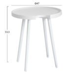 ΤΡΑΠΕΖΙ ΒΟΗΘΗΤΙΚΟ ΣΤΡΟΓΓΥΛΟ ΕΞ.ΧΩΡΟΥ TEROC HM6433.02 ΑΛΟΥΜΙΝΙΟ ΛΕΥΚΟ Φ47x53Υεκ - Image 2