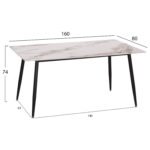 ΤΡΑΠΕΖΙ RAVEN HM18150.04 ΚΕΡΑΜΙΚΟ TOP ΜΕ ΟΨΗ ΛΕΥΚΟ/ΚΑΦΕ ΜΑΡΜΑΡΟ 160x80x74Υεκ. - Image 2