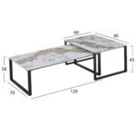 ΤΡΑΠΕΖΙ ΣΑΛΟΝΙΟΥ 2ΤΜΧ TERREN HM18365.01 ΜΕΤΑΛΛΟ--SINTERED STONE PANDORA 120x70x45Υεκ - Image 3