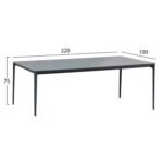 ΤΡΑΠΕΖΙ ΤΡΑΠΕΖΑΡΙΑΣ STAD HM6558.01 ΓΚΡΙ ΑΛΟΥΜΙΝΙΟ & SINTERED STONE TOP 220x100x74Υεκ - Image 2
