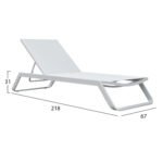 ΞΑΠΛΩΣΤΡΑ ΑΛΟΥΜΙΝΙΟΥ MARIMAR HM6562.02 ΣΚΕΛΕΤΟΣ & TEXTILENE ΛΕΥΚΟ 218x67x31Υεκ - Image 2