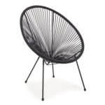 Πολυθρόνα ArteLibre Rattan Saturn Μαύρο 72x78x89cm - Image 2