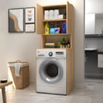 Έπιπλο πλυντηρίου Cozen Megapap χρώμα φυσικό οξιάς 65x60x178εκ. - Image 3