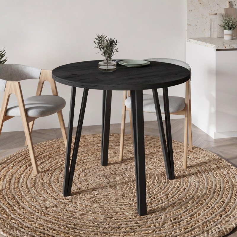Τραπέζι Xana Megapap χρώμα black wood Ø90x77 Βρες το Τραπέζι Xana Megapap χρώμα black wood Ø90x77