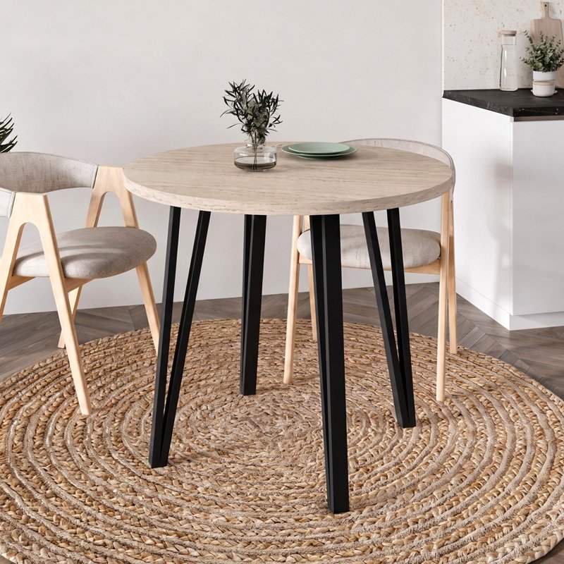 Τραπέζι Xana Megapap χρώμα travertine Ø90x77 Βρες το Τραπέζι Xana Megapap χρώμα travertine Ø90x77