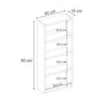 Ραφιέρα τοίχου Rafina Megapap χρώμα sapphire oak 40x15x90εκ. - Image 2
