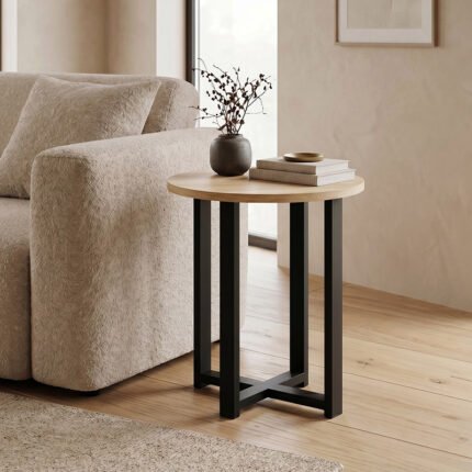 Βρες το Τραπεζάκι βοηθητικό Mesa Megapap χρώμα sapphire oak Ø45x50εκ. σε μοναδική τιμή στο clickforshop.gr