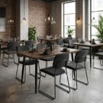 Τραπέζι Levico Megapap Mdf - μεταλλικό χρώμα καπνιστή καρυδιά 130x70x75εκ. - Image 3