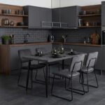 Τραπέζι Levico Megapap Mdf - μεταλλικό χρώμα σκούρο γκρι σκυροδέματος 130x70x75εκ. - Image 2